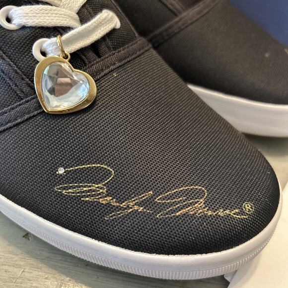 Bradford Exchange Black Marilyn Monroe Shoe Sneaker Women’s Sz 10 Portrait - Picture 3 of 11